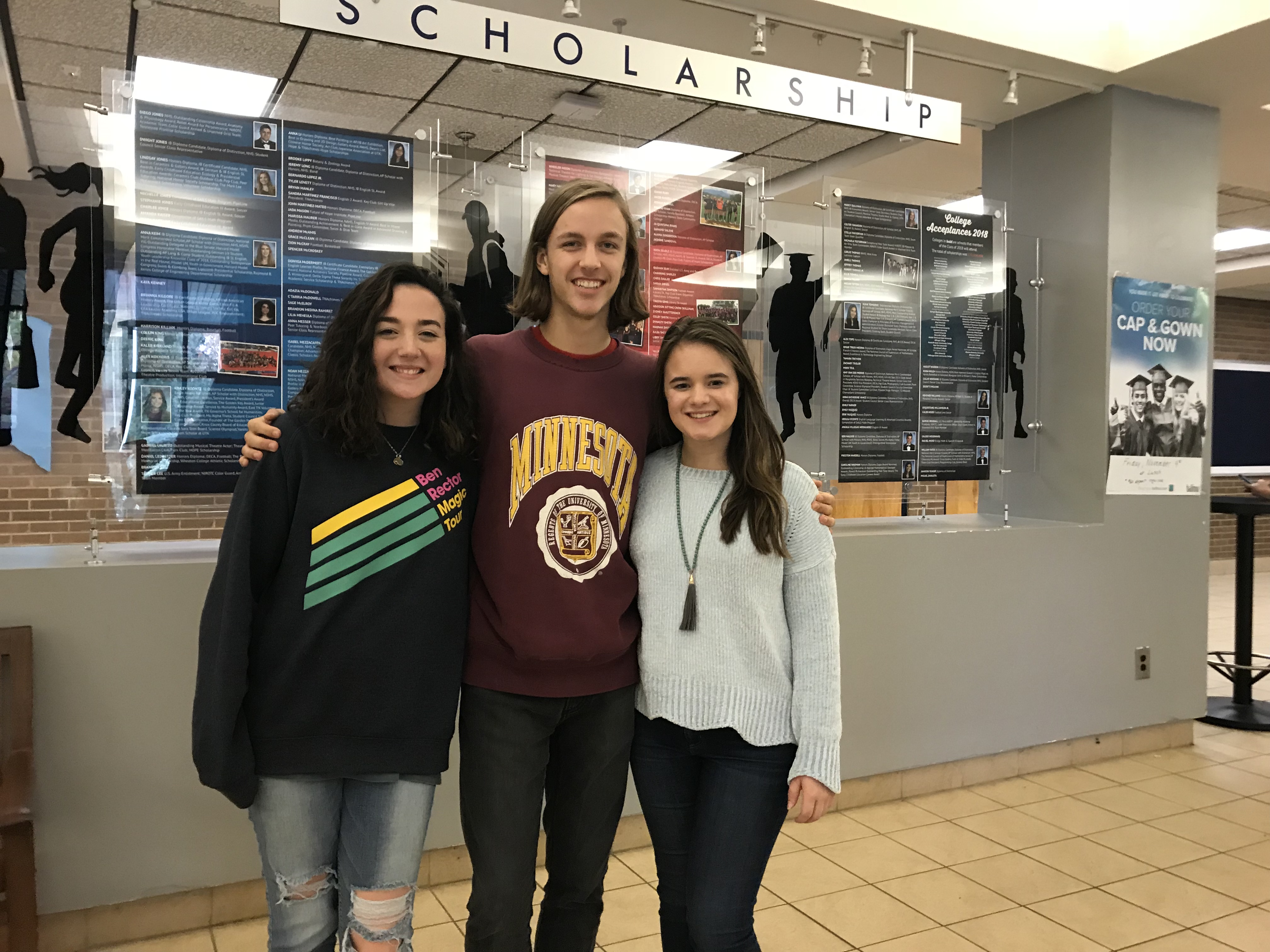 Avery Ancelet, Alan Boles and Helen Babb are pictured at West High School. 